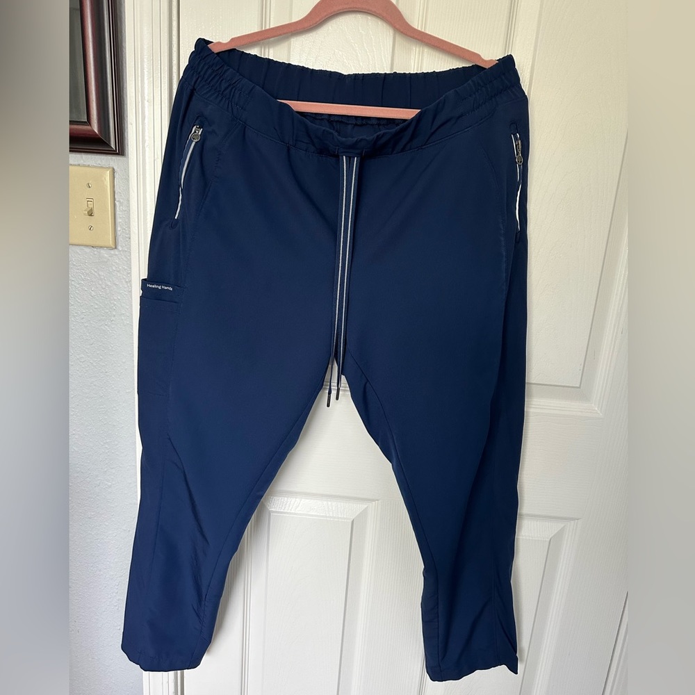 Healing Hands 360 Women's Niko Elastic Waistband Scrub Petite Pant Navy XLP